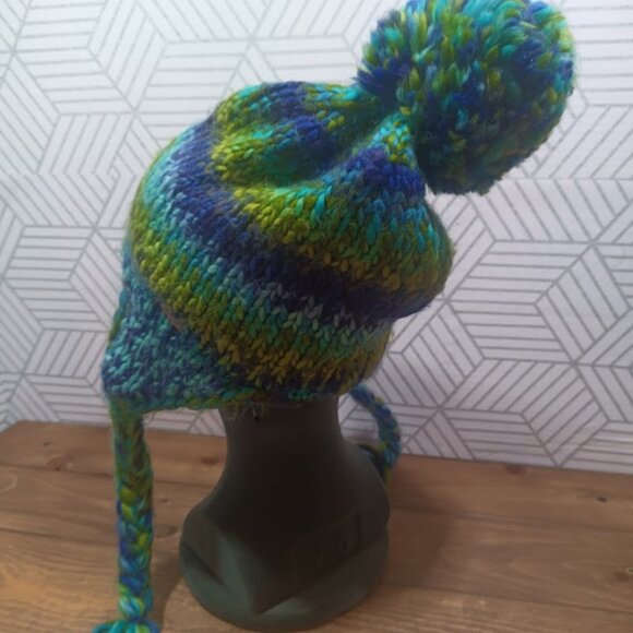 Eddie Bauer fleece lined winter pom beanie nordic hat - Picture 3 of 8